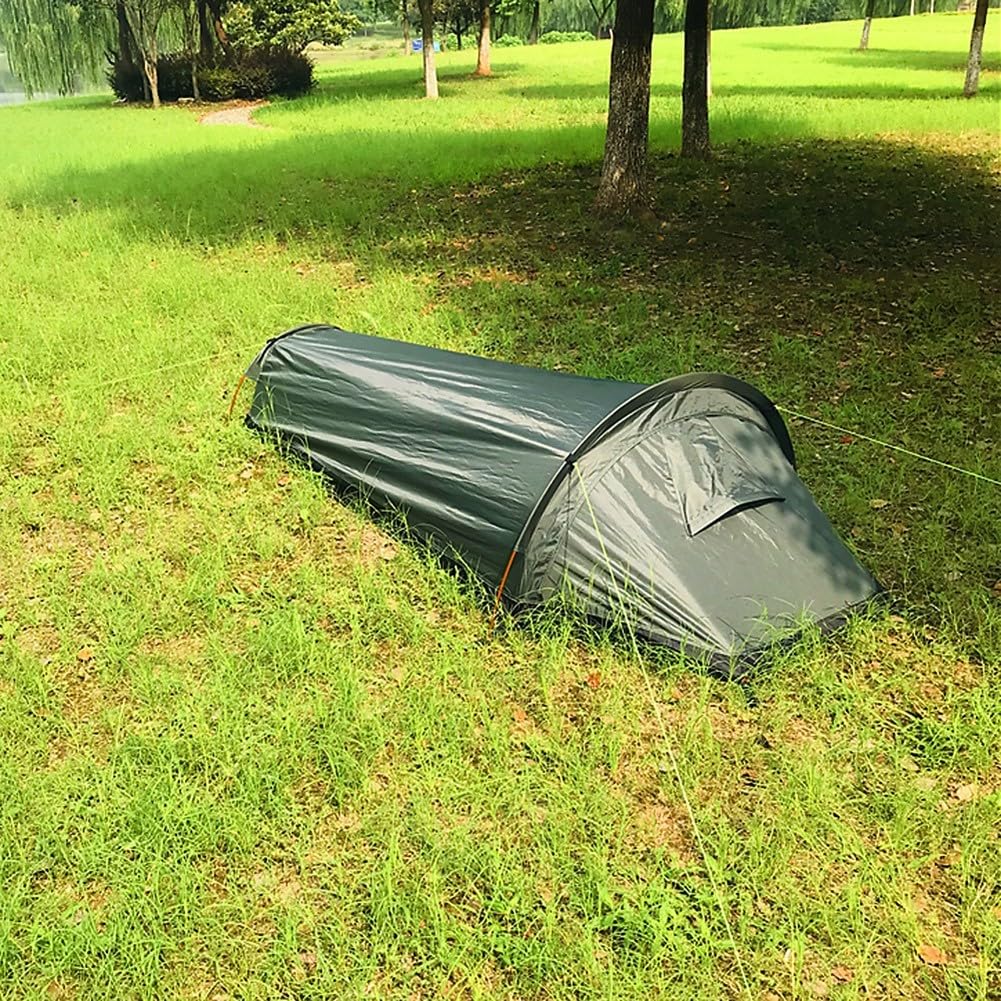 Tente de camping ultralégère pour 1 personne, tente de randonnée étanche avec poteaux en aluminium, abri de randonnée compact unique pour voyage en plein air