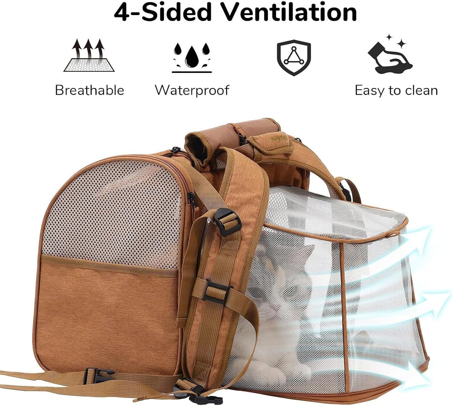 Large Space Cats Travel Bag Ventilated Light Weight Cloth Anti Escape Structure for Multiple Pet Transportation Durability Cats Travel Carriers Backpacks