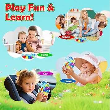 JoyPlus Colour Sorting Toys for Toddlers, Color Matching Educational Toy for Autism, Montessori Math Skills Games Toy, Sensory Fidget Toys Travel Essentials for Kids Boys Girls 3 4 5 Years Old