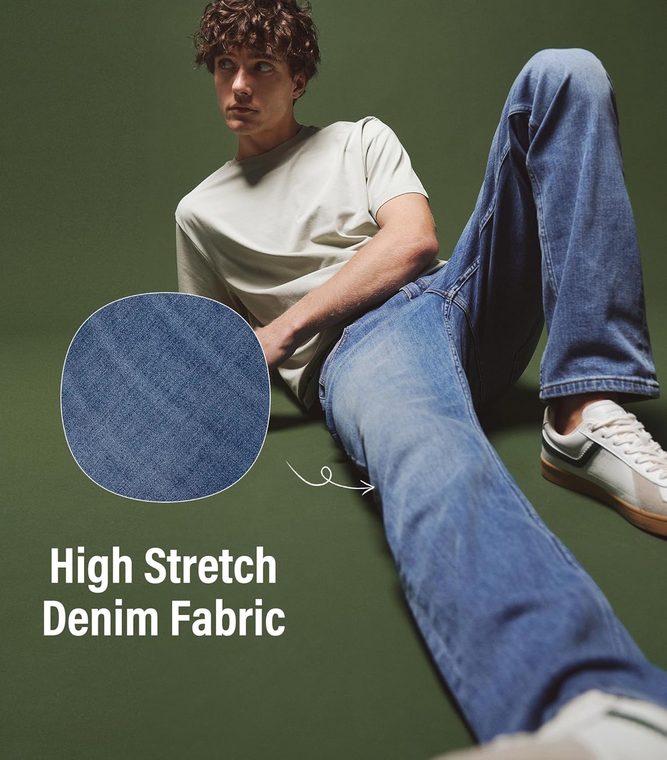 Men's Slim Fit Jeans Stretch Relaxed Fit Fashion Denim Pants - Image 5