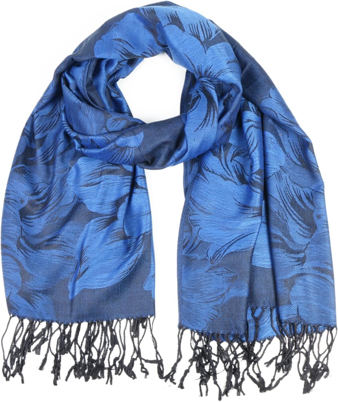 TZ Promise Women's Pashmina Shawls and Wraps Reversible Floral Flower Rave Scarf - Image 2