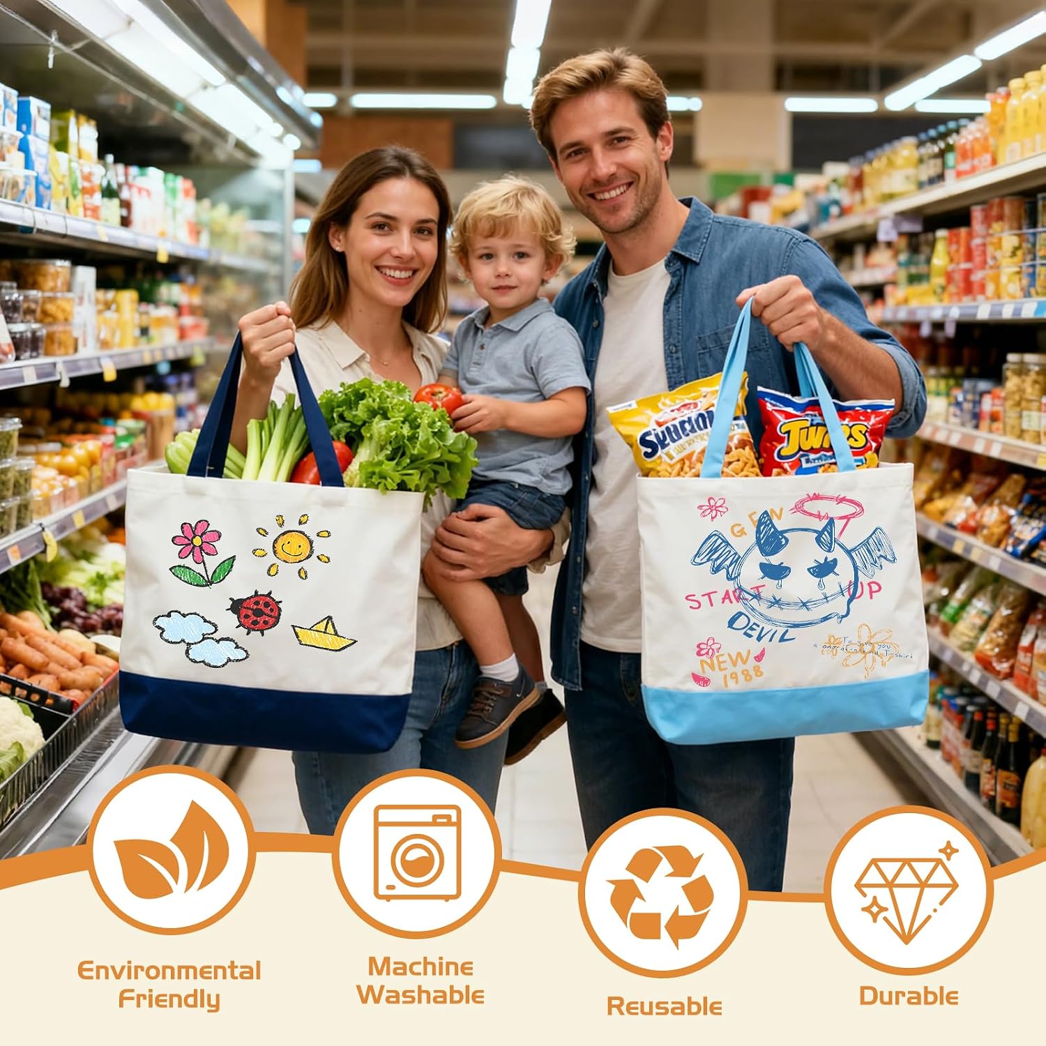 10 Pack 12 oz Cotton Sublimation Canvas Tote Bag Bulk Blanks, 18 x 15 x 5 Inch Large Heavy Duty Reusable Grocery Bags for DIY, Large, Foldable- Capacity 40 lbs,Custom Branding,Corporate Gifts