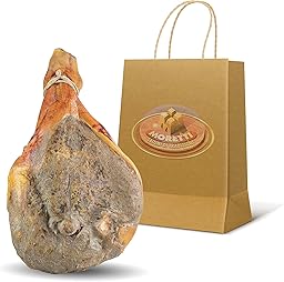 Moretti® Prosciutto Crudo Intero | 6/7kg Circa | Magro Stagionato | 100% Naturale | Senza Conservanti | No OGM | Prodotto In Calabria (Con Osso)