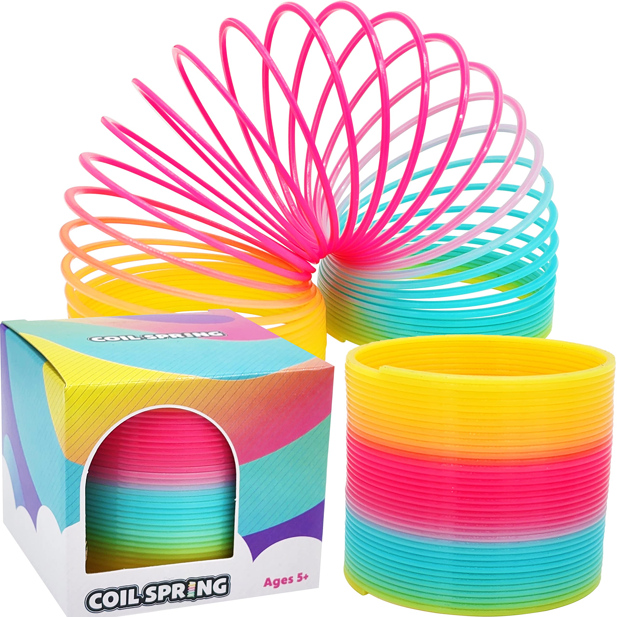the dreidel company plastic multicolor coil spring goody bag fillers party favor for kids 334 inches 80mm single