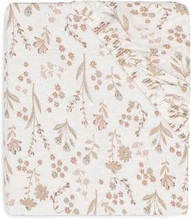 Jollein Jersey Fitted Sheet - For Toddler Bed - Bloomy - 70/75 x 140/150 cm - 100% Cotton - Fitted Sheet - Oeko-Tex Certified