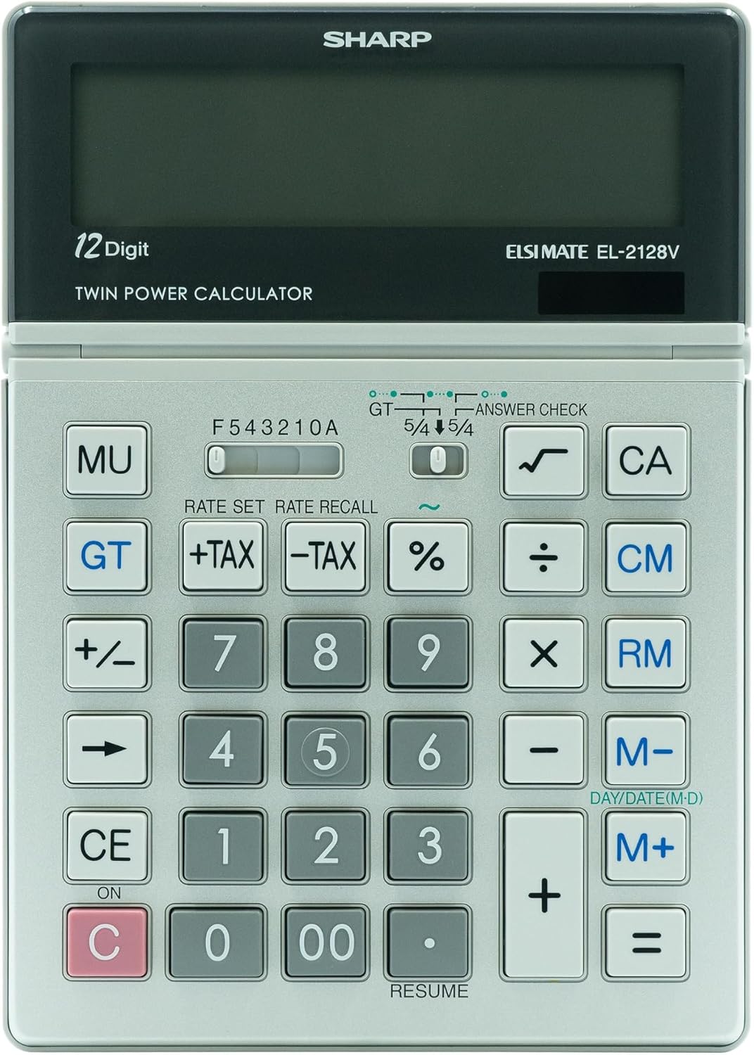 Sharp Function Sharp EL-2128V 12-Digit Desktop Calculator with Tax and Date Functions ...