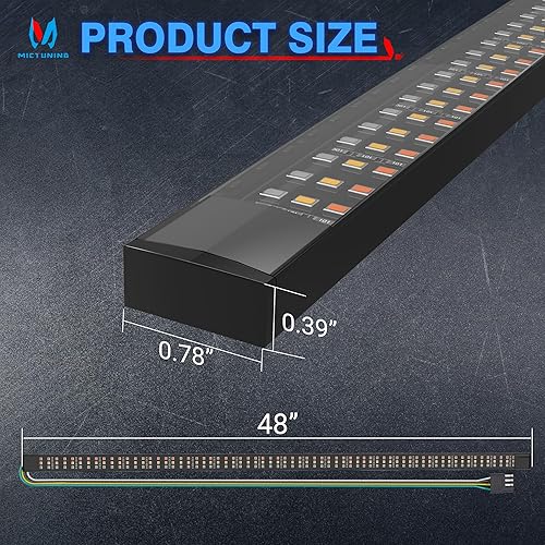 Miniatura 6 de MICTUNING Tira de luz triple de 48 pulgadas con 360 LED para portón trasero, impermeable, con conector plano de 4 vías, 5 funciones, señal de giro
