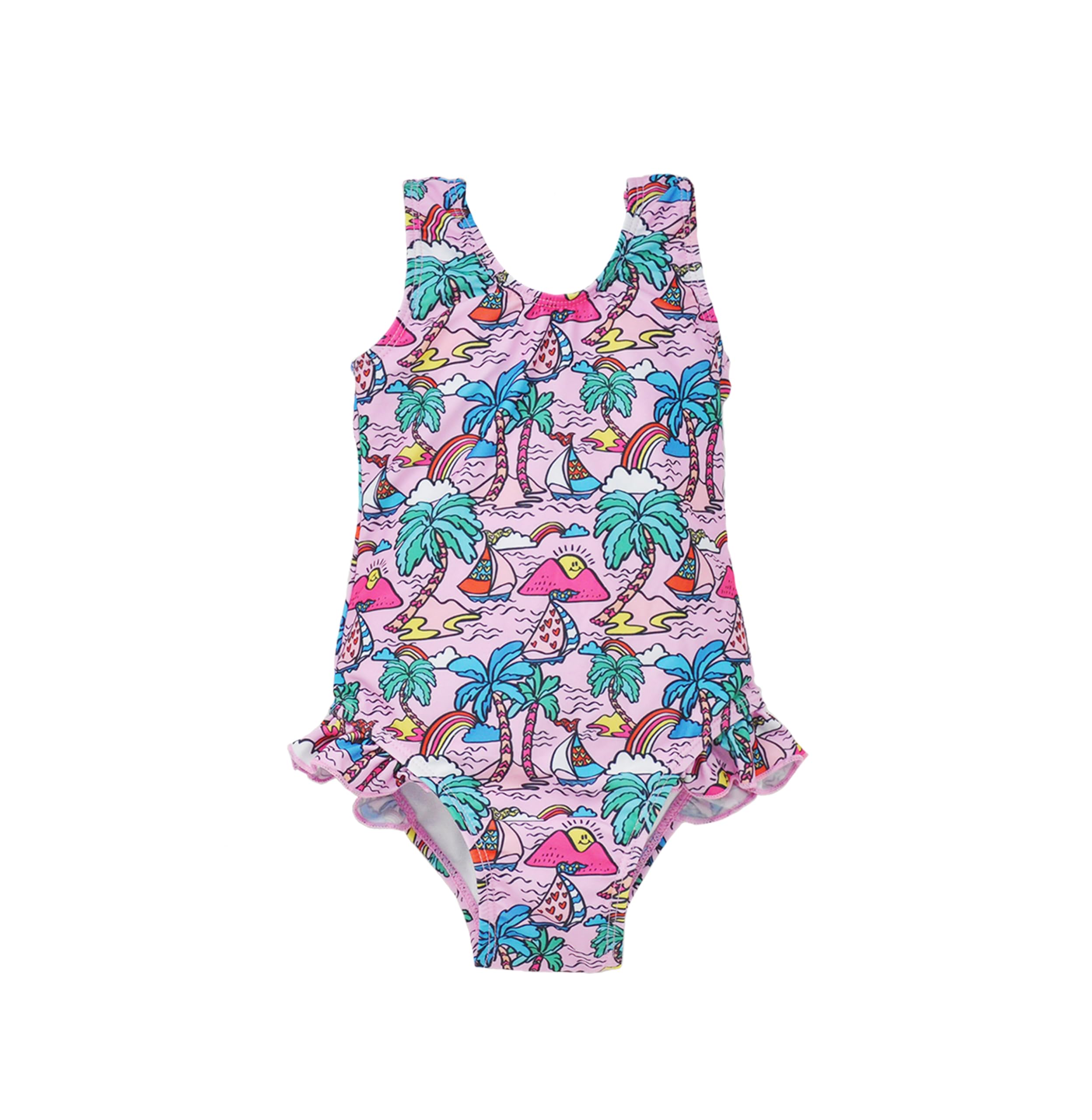 Flap Happy Girls UPF 50+ Delaney Hip Ruffle Swimsuit