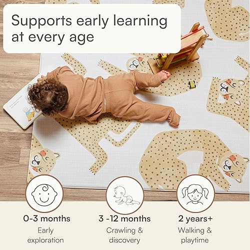 Miniatura 6 de Lillefolk Tapete reversible de juego para bebés, grande de 6.9 x 4.6 pies, tapete de espuma para bebés y niños pequeños, elegante alfombra no tóxica