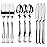 Prestee 600 Piece Plastic Silverware Set - 200 Silver Plastic Forks, Spoons and Knives - Heavy-Duty Utensils - Reusable and Disposable Cutlery Set for Weddings, Thanksgiving, and Christmas Parties