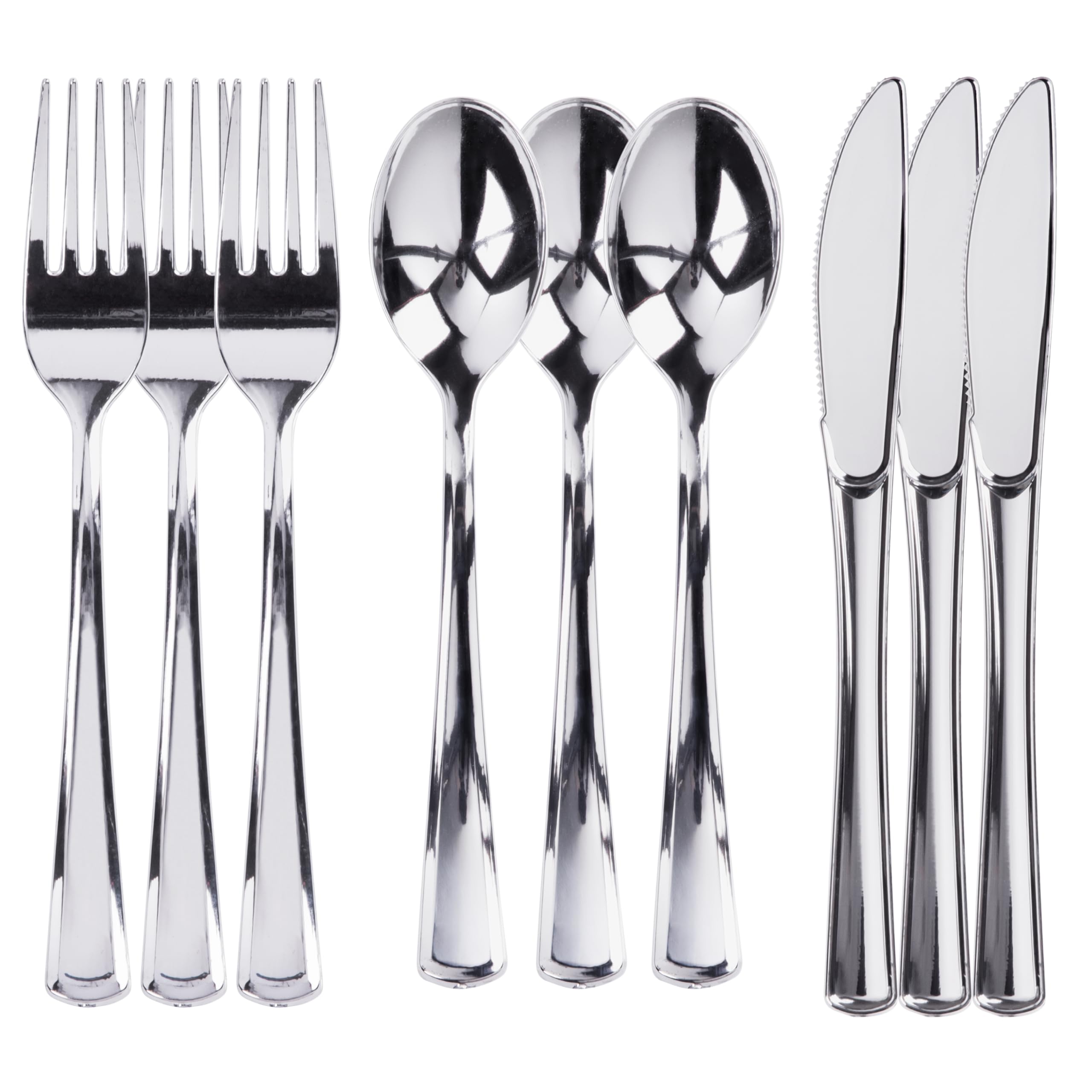 Prestee 300 Piece Disposable Silverware Set - Silver -7