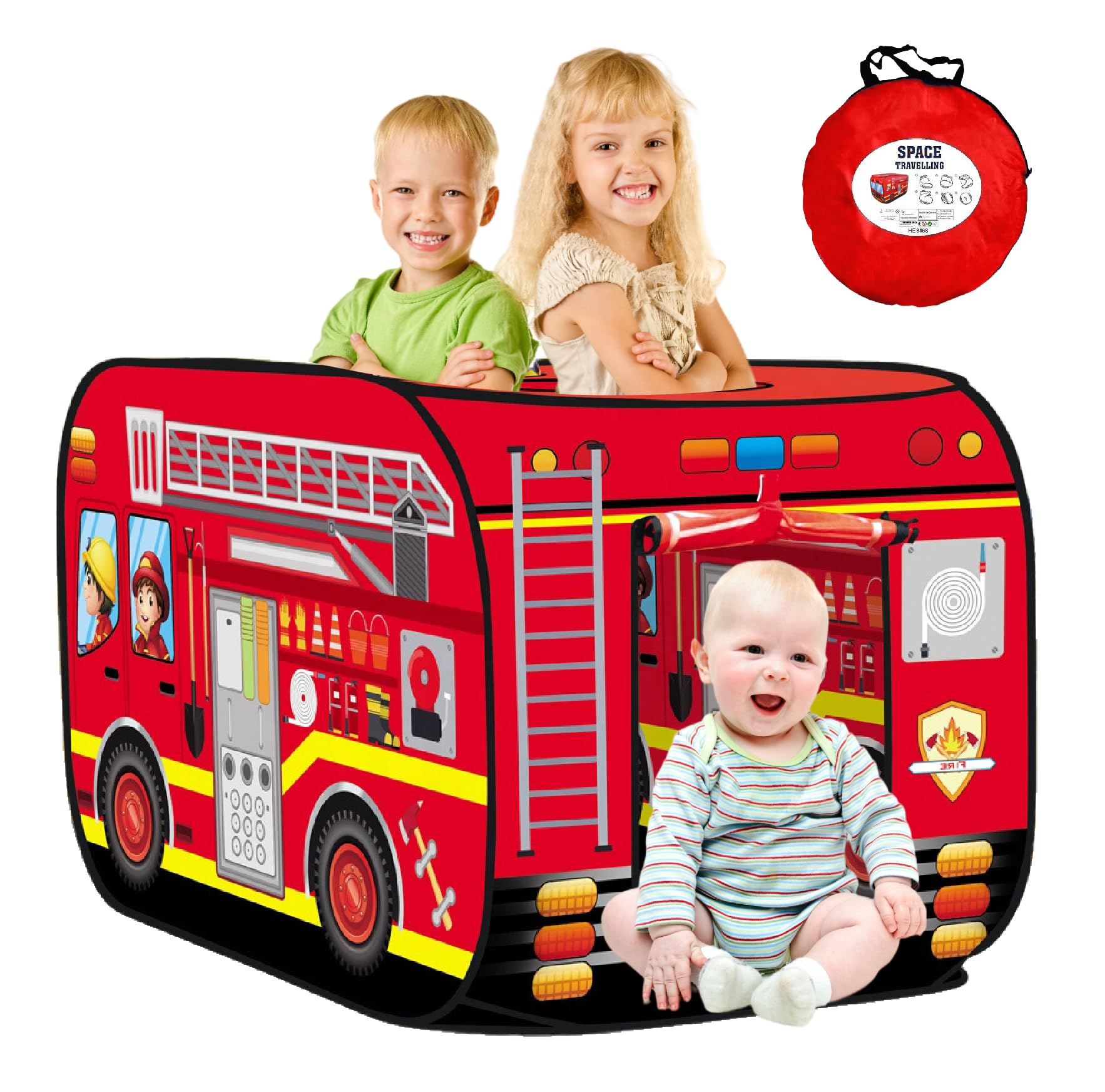 cecailin Fire Truck Pop Up Tent & Firefighter Tent for KidsItem