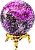 Vista 41 de Amazing Gemstone Bola de cristal de cuarzo transparente con soporte, bolas de meditación de esfera de cristal de 1.5 pulgadas para brujería y bolas
