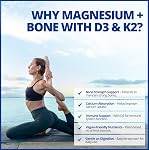 CanPrev - Magnésium + Végétaux D3 & K2, 90 V-Caps 45-Day Approvisionnement - Aide au développement et à l'entretien des os & Dent - Maintenir la fonction immunitaire, la fonction musculaire appropriée & Balance normale des électrolytes