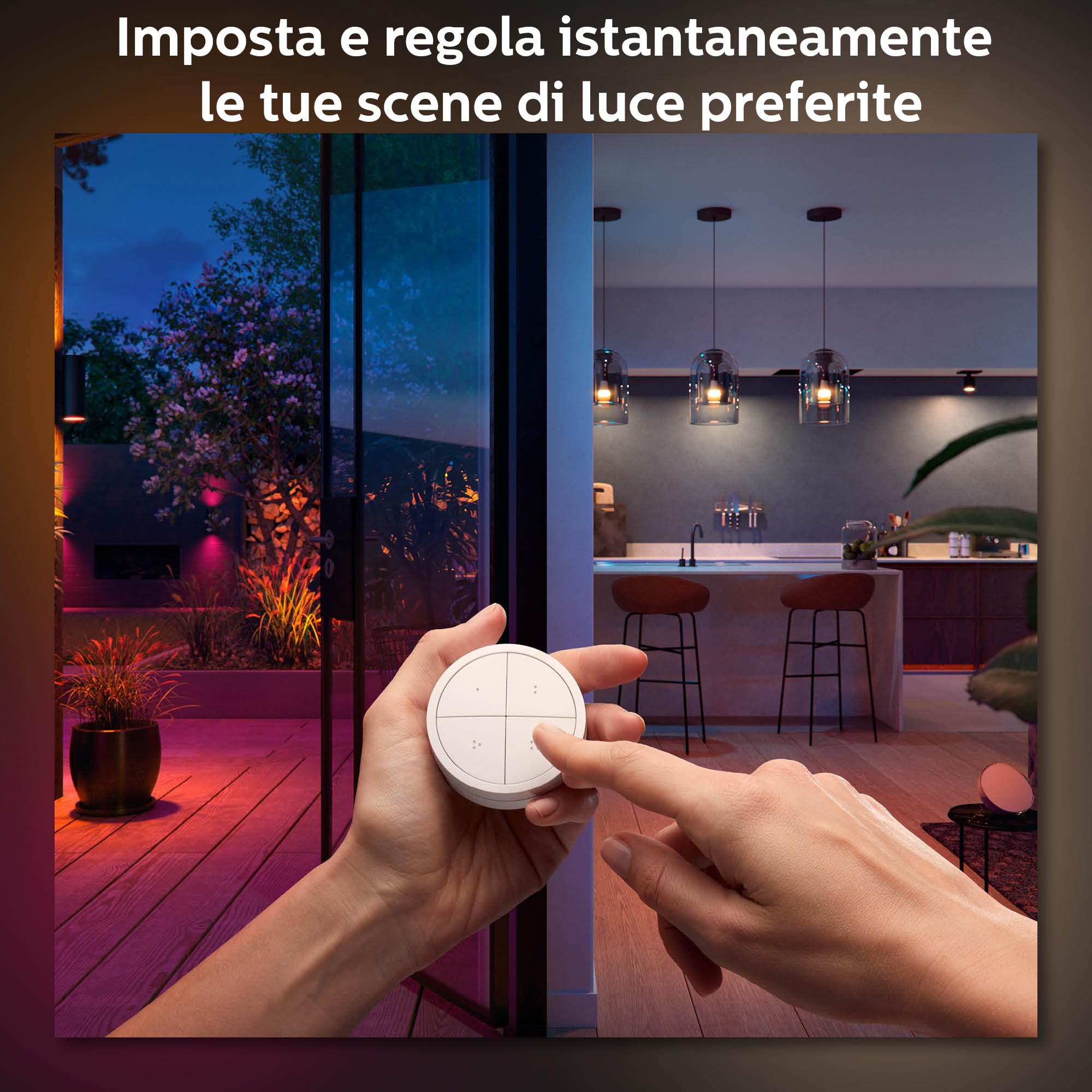 Philips Hue Interruttore Tap Dial Smart, Alimentazione a Batteria, Bianco
