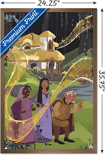 Miniatura 3 de Trends International Disney Wish - Póster de collage 1 (familiar), póster de pared, 22.37 x 34.00 pulgadas, versión enmarcada en bronce