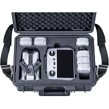 Lykus Titan MM510 Waterproof Hard Case for DJI Mini 5 Pro Fly More Combo, Support RC2/RC-N3 controller and up to 7 batteries, Shoulder Strap Included [CASE ONLY]