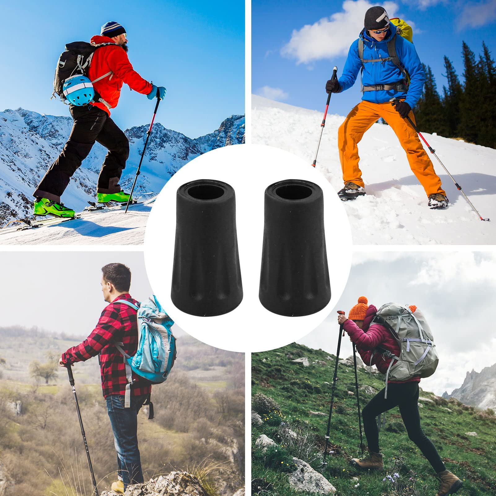 Gommini Per Bastoncini Walking 6 Pezzi Gommino Trekking Punte Ricambio Piedini Robusti Tappi Per Bacchette Da Montagna Per Passeggio Escursioni, 11mm