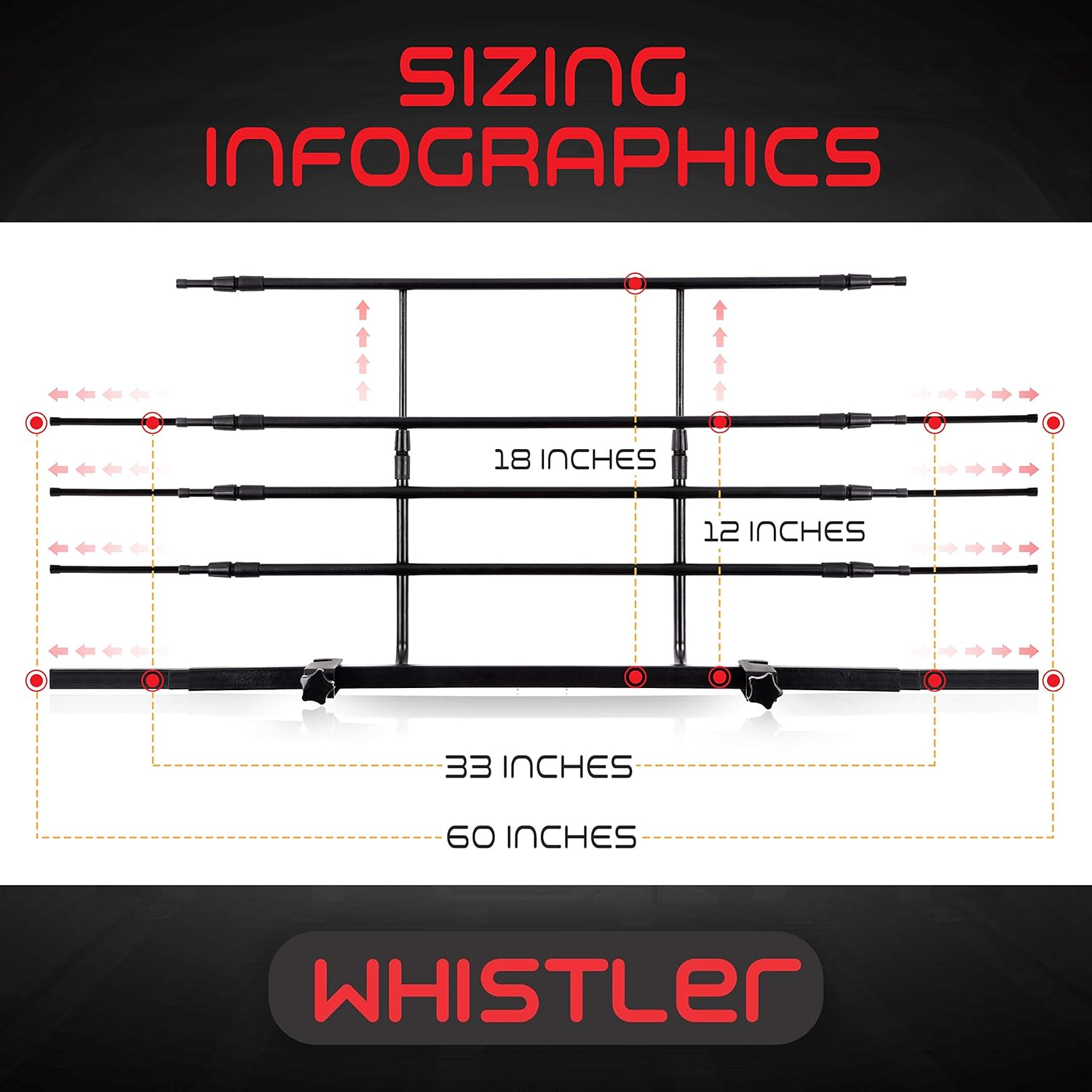 WHISTLER Dog Barrier for SUV's, Cars & Vehicles, Heavy-Duty - Universal Fit Adjustable Pet Barrier