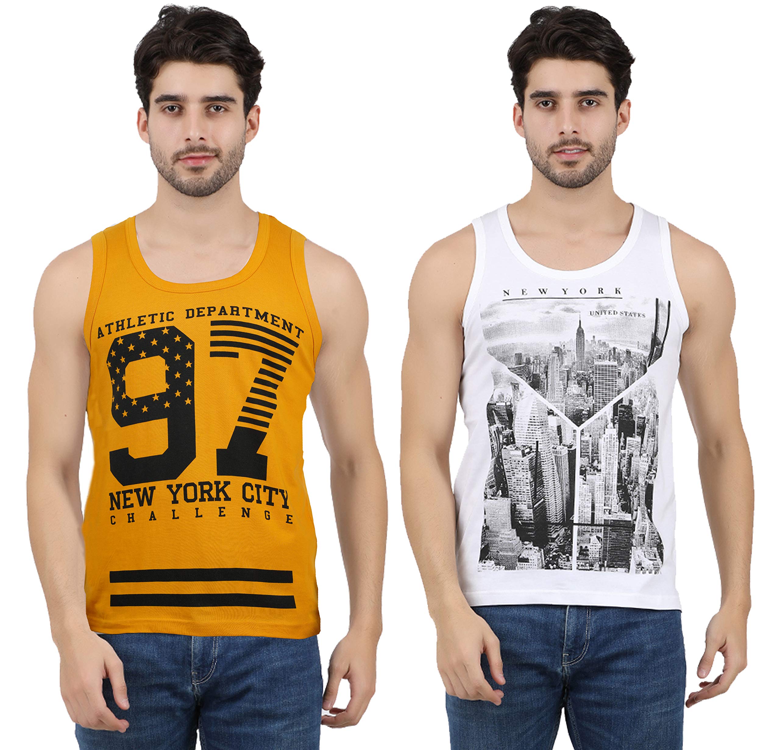 JUGULARMen's Cotton Printed Regular Fit Vest