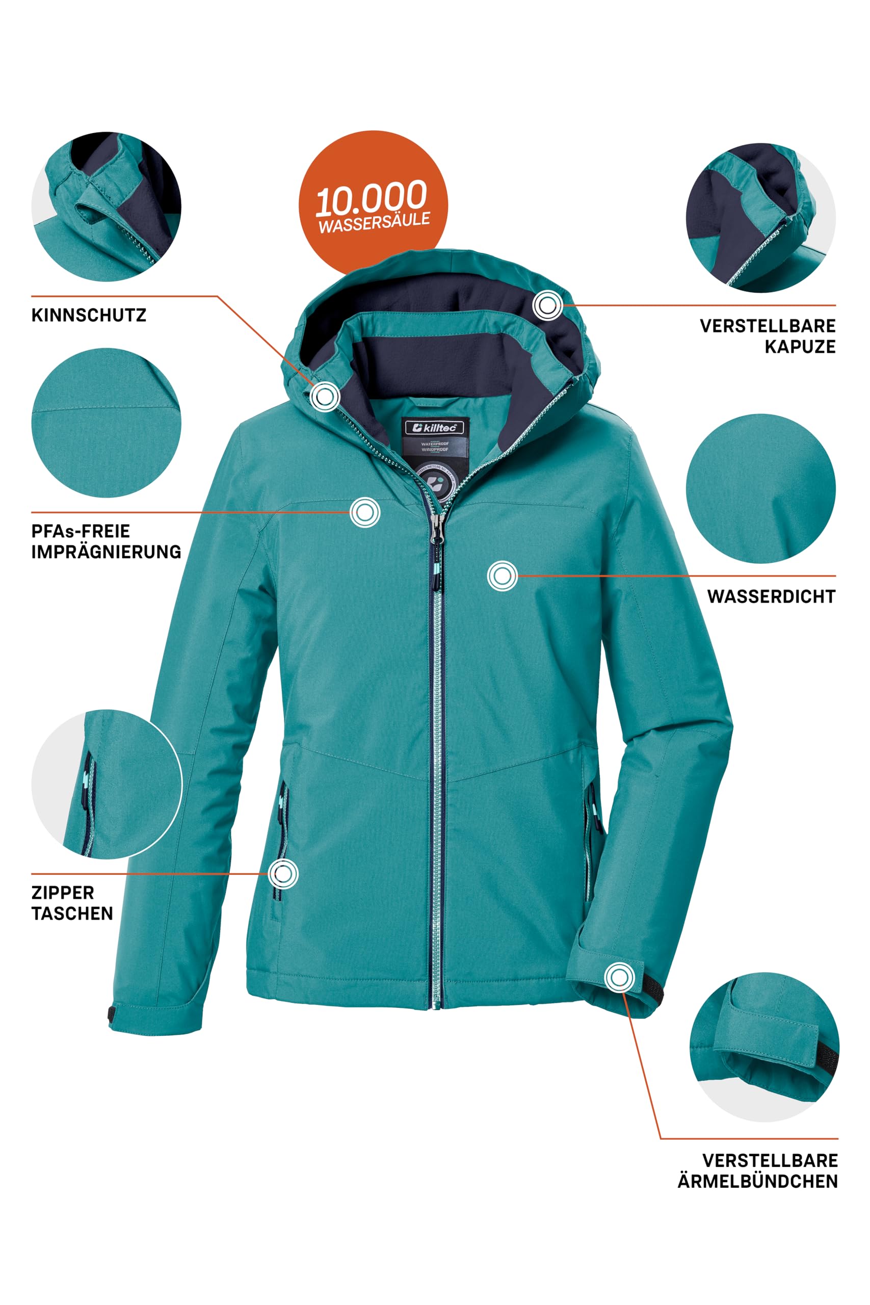 Killtec Kow 352 Grls Jckt Veste fonctionnelle/d'extérieur avec capuche Fille