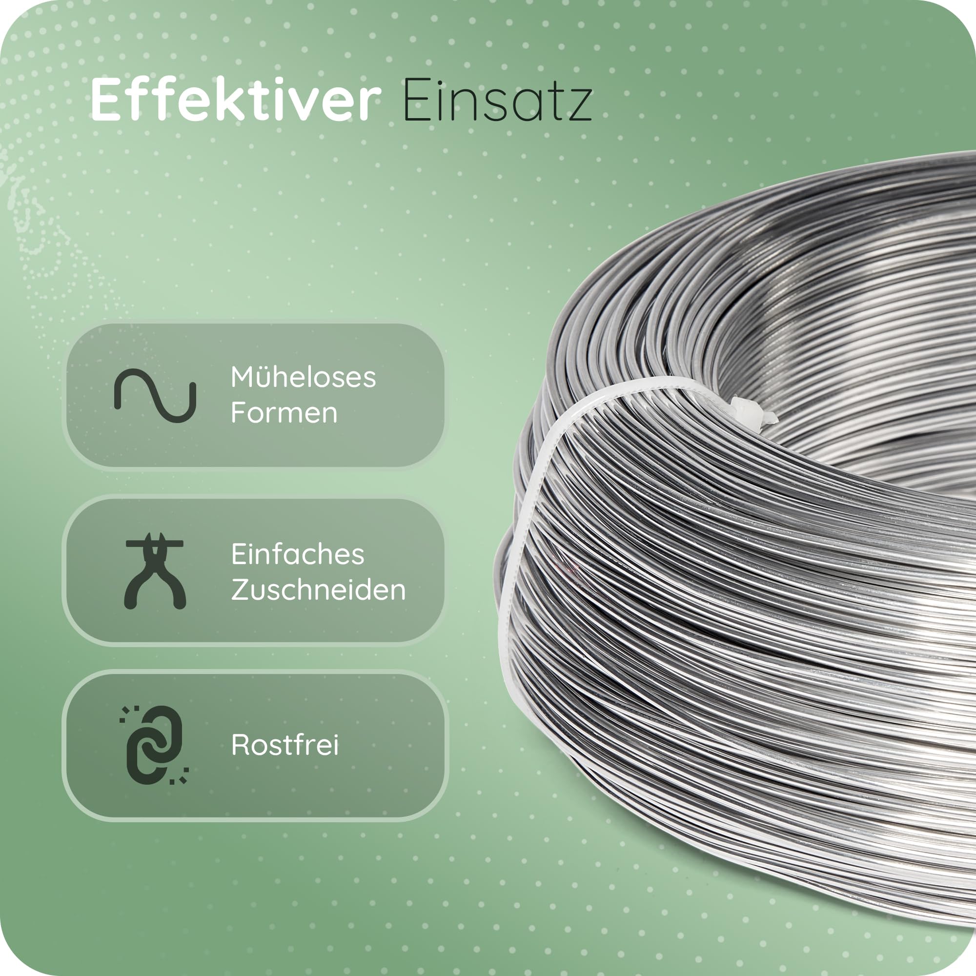 Novaliv Aluminium Wire Diameter 1.5 mm I Craft Wire Silver I Aluminium Wire for Crafts Flower Wire Metal Wire Bending Wire Jewellery Wire - Image 3
