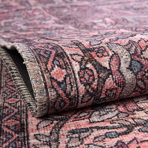 Miniatura 6 de Unique Loom Mangata Collection - Alfombra de área Mireille (Runner 2' 0" x 5' 0", beige y rosaazul claro)