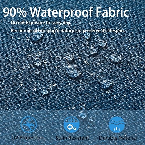 Miniatura 5 de FUNHOME Cojines de asiento bistro para todo tipo de clima con lazos, cojines cuadrados para sillas de patio de 18 x 18 x 2.5 pulgadas, juego de 2,