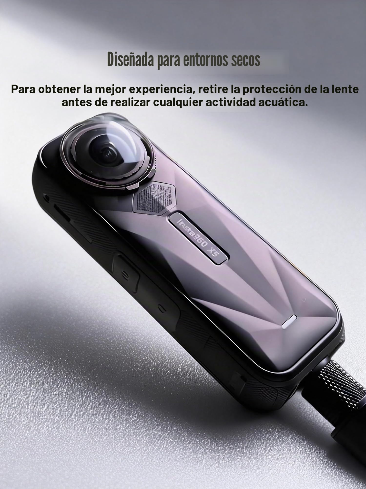 iDaPro Protector de lente para Insta360 X5, Vidrio Templado 9H | Lote de 2 + Caja ABS. Dureza 9H, Antiarañazos, Antiburbujas, HD, 0.33mm Ultrafino. Instalación por rotación. No para X3/X4.