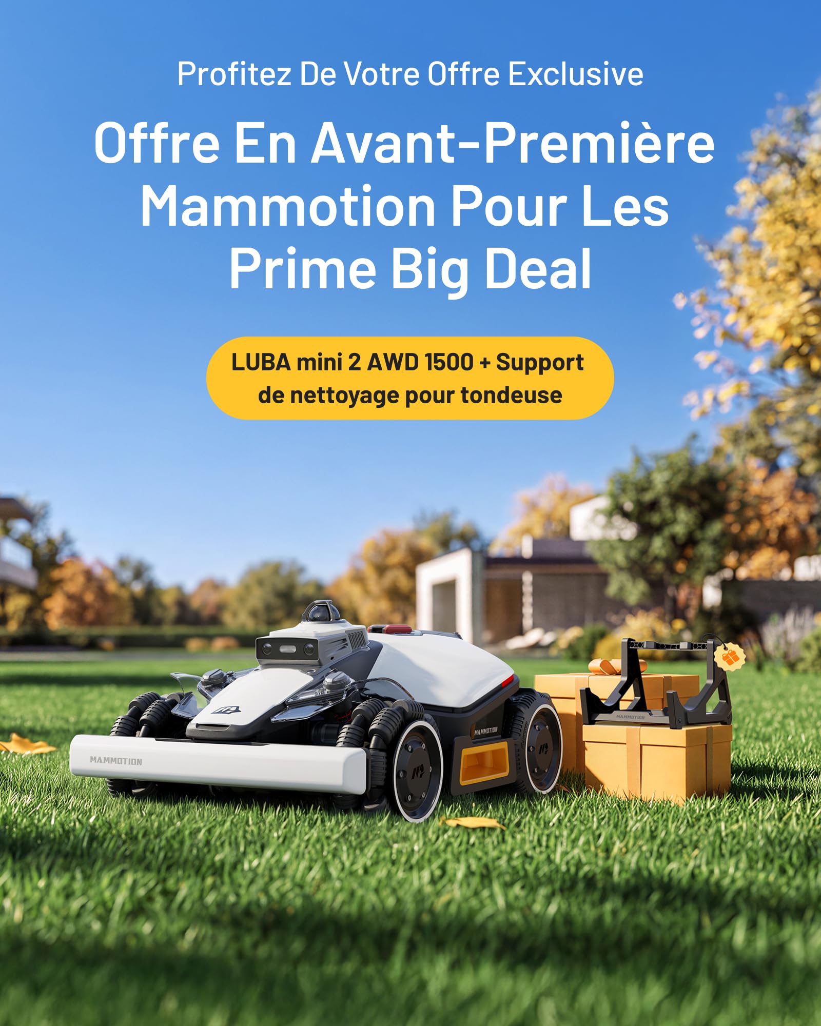 MAMMOTION LUBA Mini 2 AWD 1500 Robot Tondeuse - vue 2