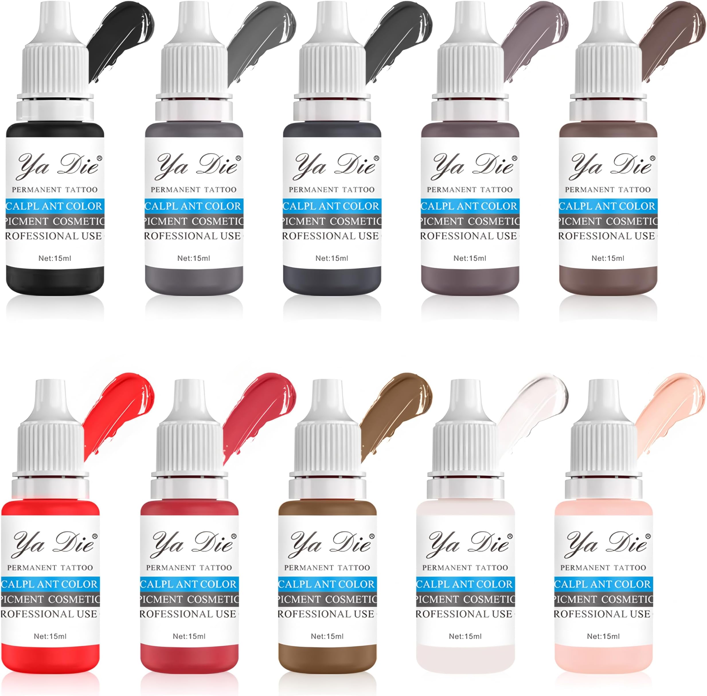10Pcs Eyebrow Lips Tattoo Permanent Makeup Tattoo ink Pigment Cosmetic Natural Microblading Color pigment
