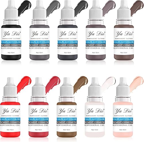 10 Uds Ceja Labios Tatuaje Maquillaje Permanente Tatuaje Tinta Pigmento Cosmético Natural Microblading Color Pigmento