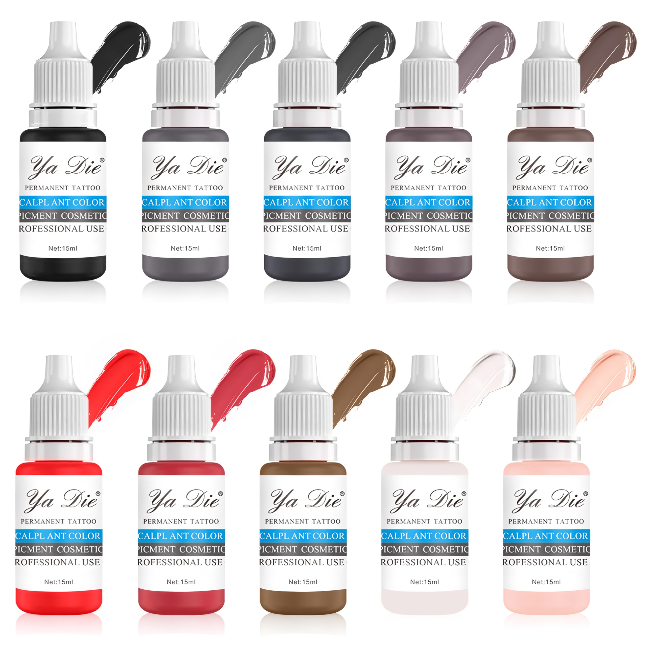 10Pcs Eyebrow Lips Tattoo Permanent Makeup Tattoo Ink Pigment Cosmetic Natural Microblading Color Pigment