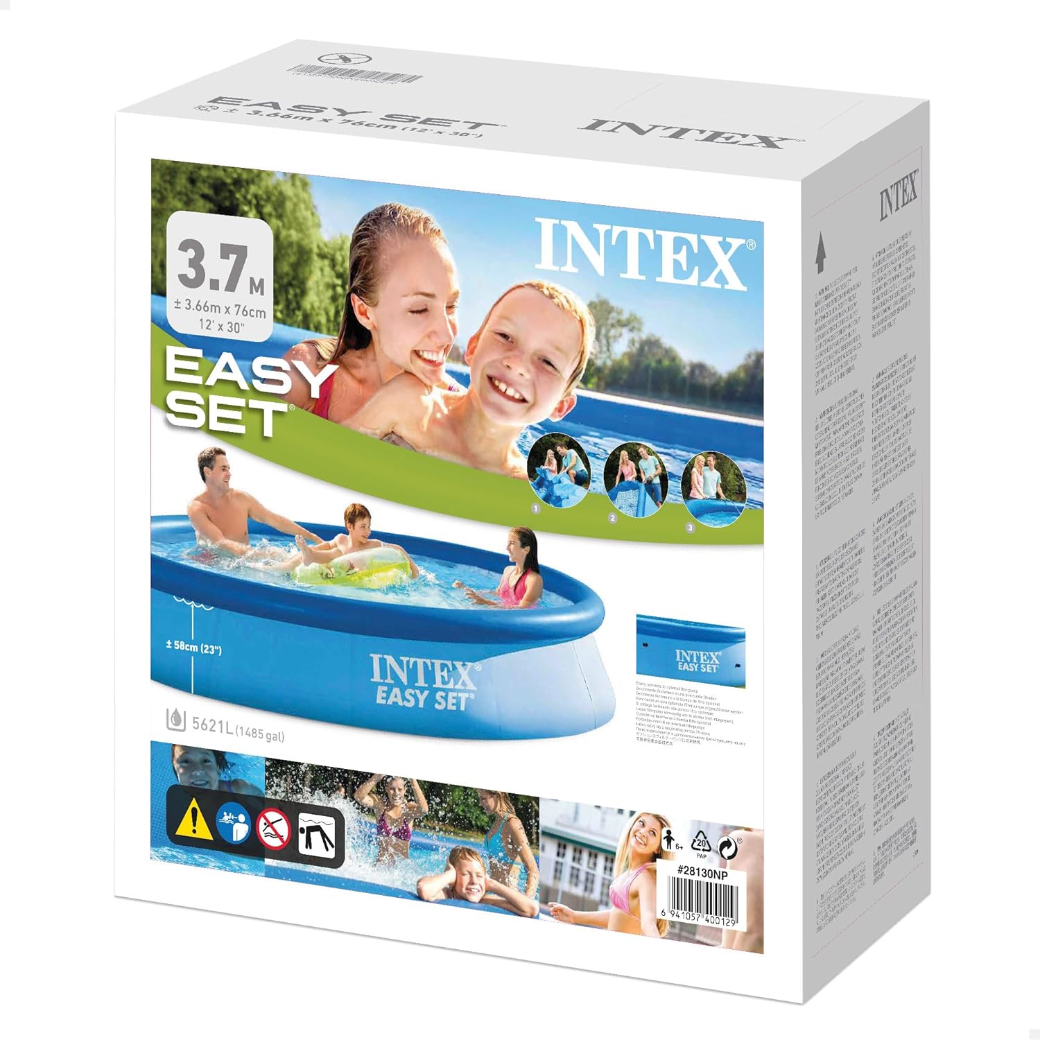 Detalle de la estructura y superficie de la piscina hinchable grande Intex 54402