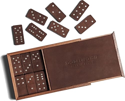 THE CRAFT HOUSE Juego de dominó para adultos, 28 azulejos, juego de dominó y azulejos para juegos de mesa clásicos, dominó de madera doble 6, juego