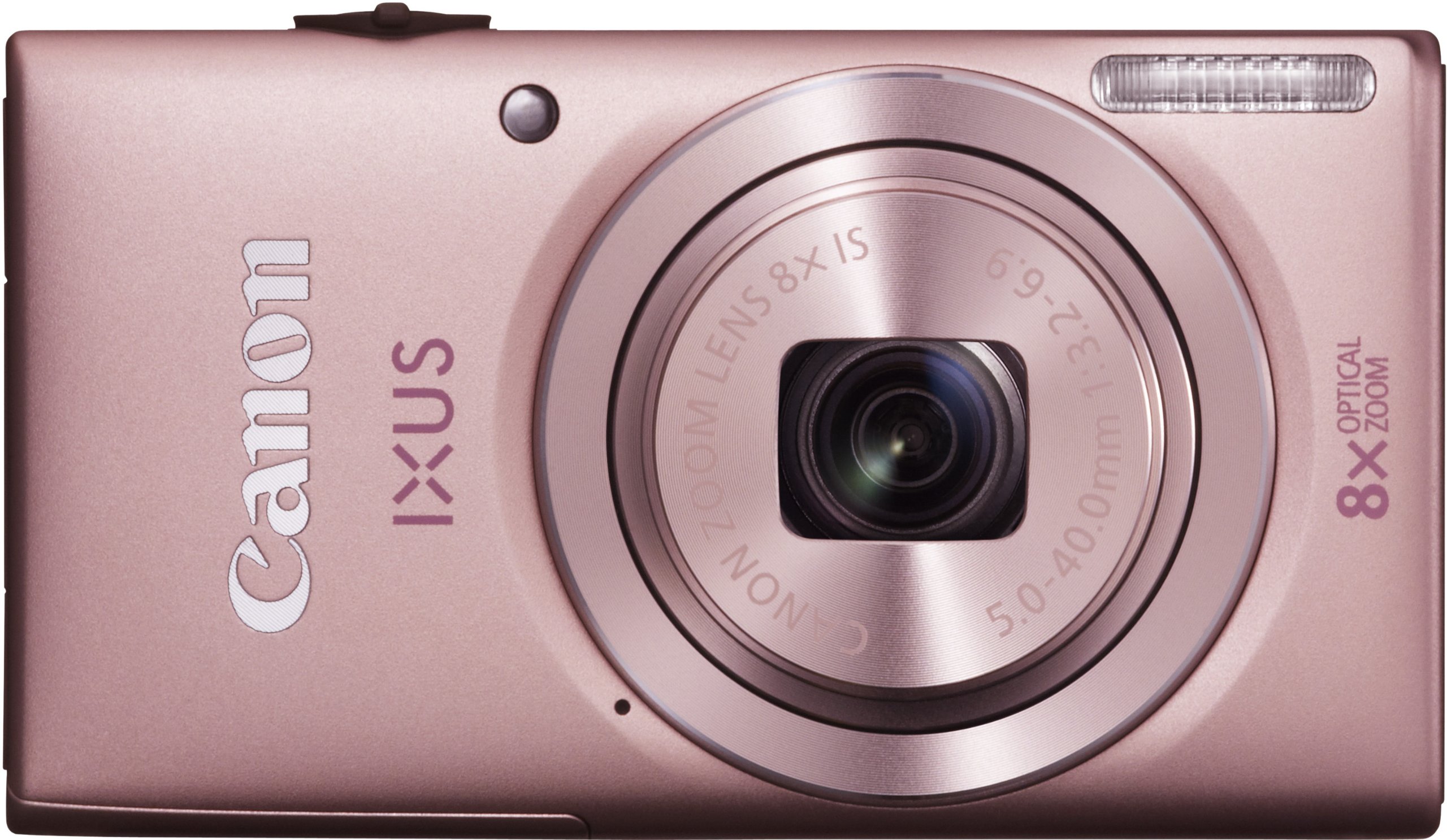 Canon IXUS 132 - Cámara Digital compacta de 16 MP (Pantalla de 2.7", Zoom óptico 8X, estabilizador de Imagen Digital), Color Rosa