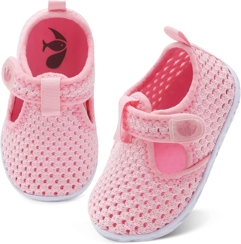 FEETCITY Zapatos de deporte acuático para bebés y niñas, medias acuáticos descalzos para niños, zapatos de pileta de playa de secado rápido