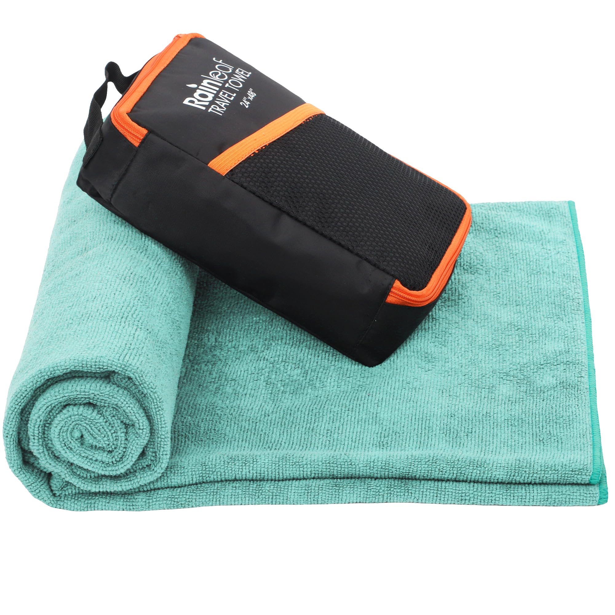 Rainleaf Microfiber Travel Towel Quick Dry Swimming Towel Ultra-Compact,Super Absorbent,Washcloths for Bathroom, Shower,Camping,Backpacking-Mint 12"x40"