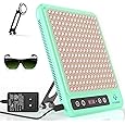Red Light Therapy Panel, 225 Dual-Chip LEDs with 660nm Red & 850nm Near Infrared Light for Face, Skin, Sleep, Body Health, Portable Therapy Panel with Stand & Timer, Green