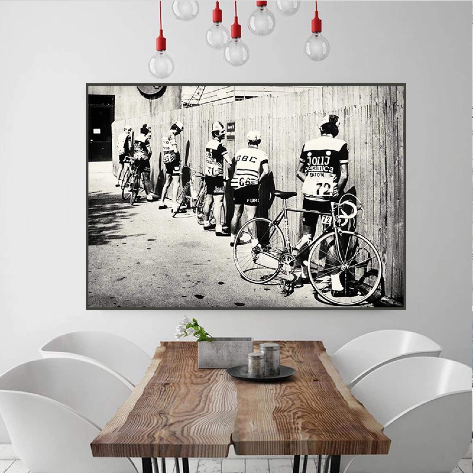 Décoration murale cyclisme vintage noir et blanc pour cadre A3 - 7