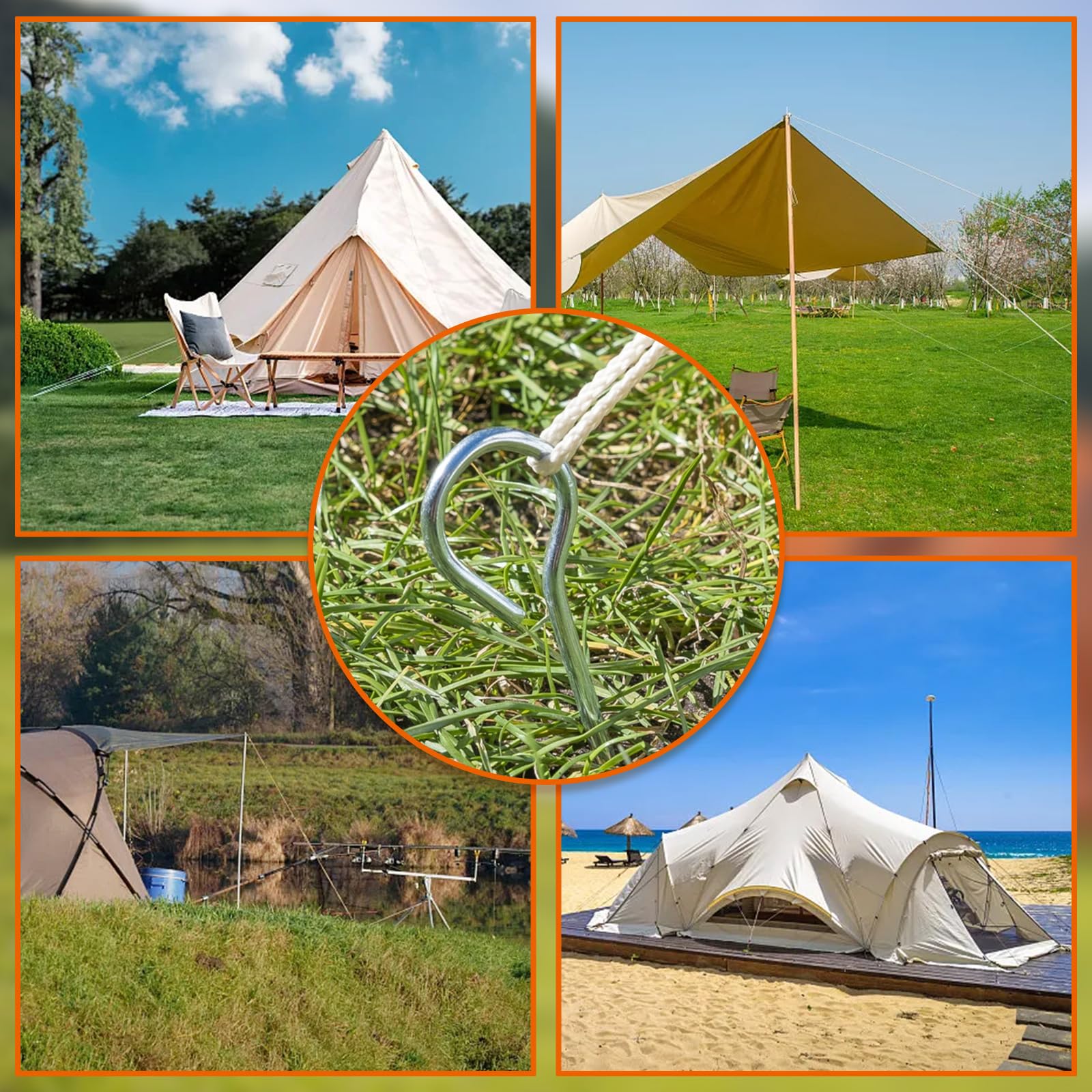 12 Stcke Zeltheringe,18cm Zeltheringe Stahl Heringe Camping Zeltheringe  Sturmsicher Heringe Zelt Fr Harte Bden,Fr Garten Heringe  Erdngel,Camping,Vorzelt Heringe,Angeln Und Zelten : Amazon.de: Sport &  Freizeit