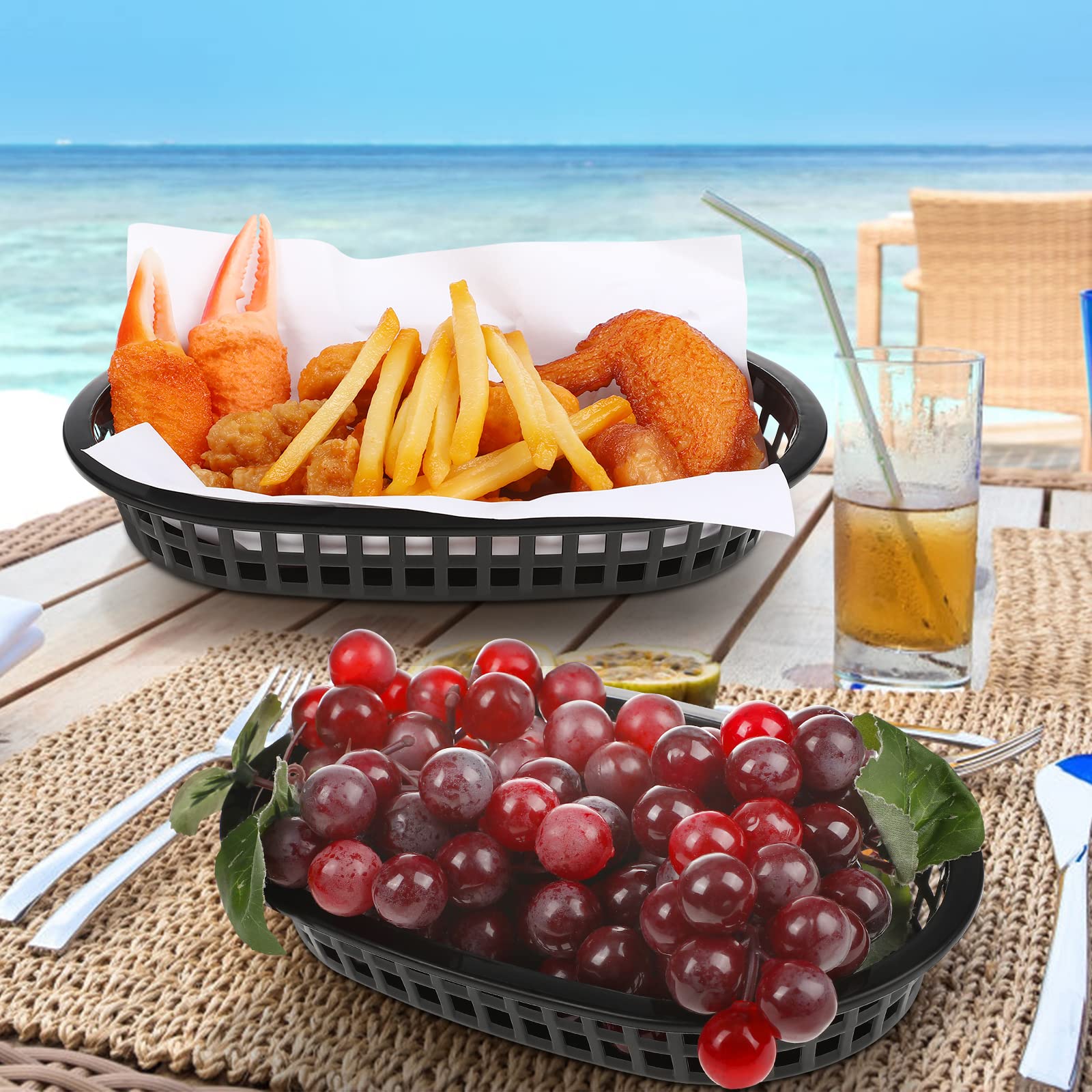 12 cestini ovali per fast food, per hamburger, gastronomia, in