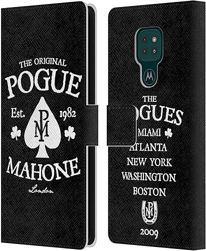 Head Case Designs Officially Licensed The Pogues Mahone Graphics Leather Book Wallet Case Cover Compatible with Motorola Moto G9 Play