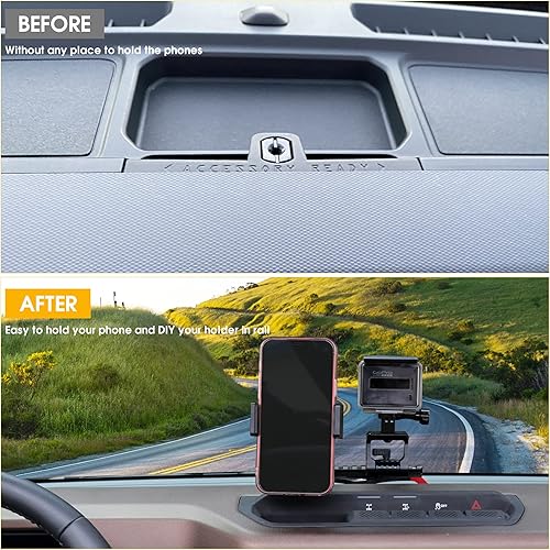 Miniatura 10 de BESTAOO Soporte de teléfono para tablero, soporte de teléfono de aluminio ajustable de 360 para Ford Bronco 2021 2022 2023 2024 2025 24 accesorios