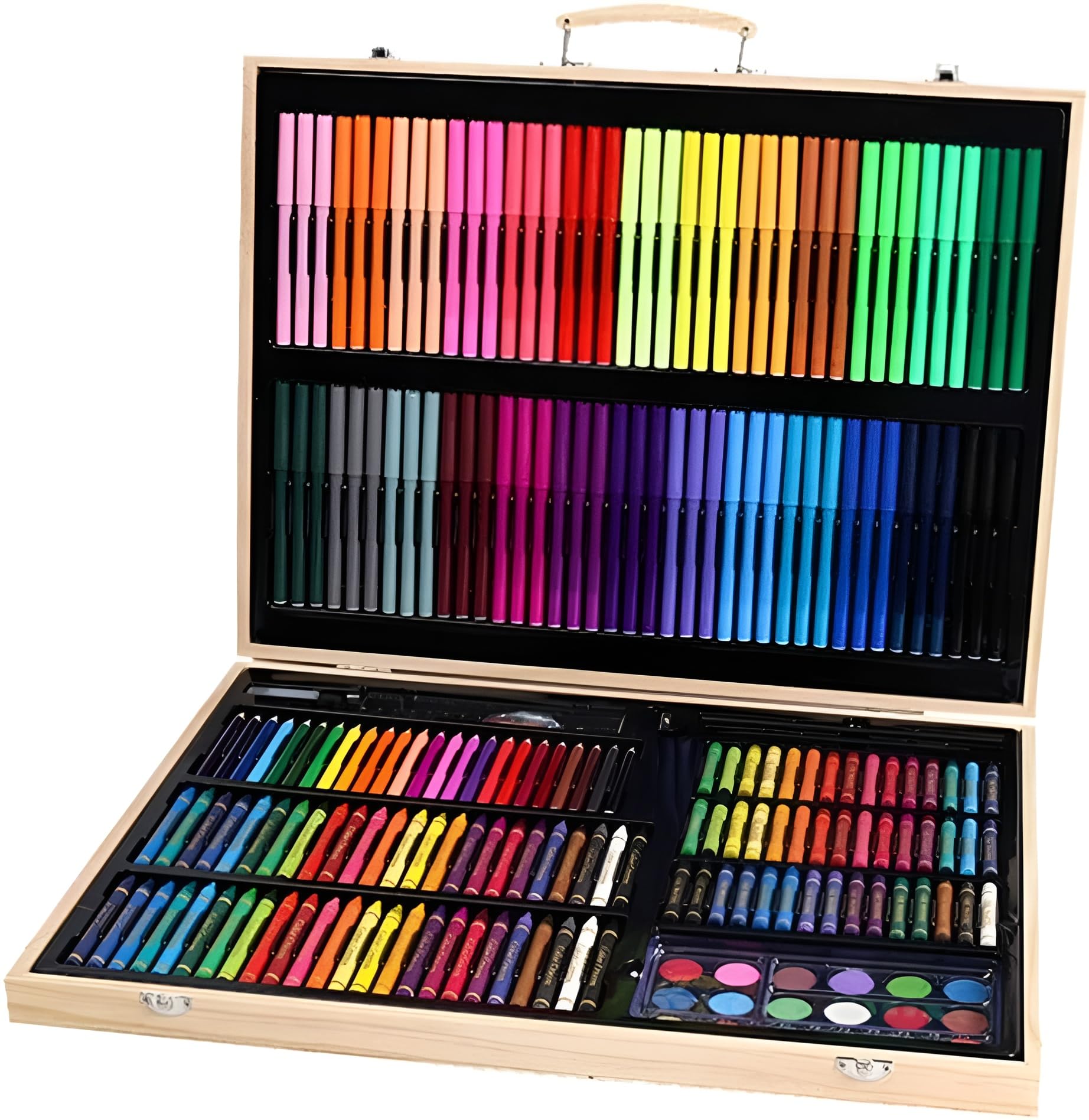 Nizomi 251 Piece Deluxe Art Set, Wooden Art Box & Drawing Kit with
