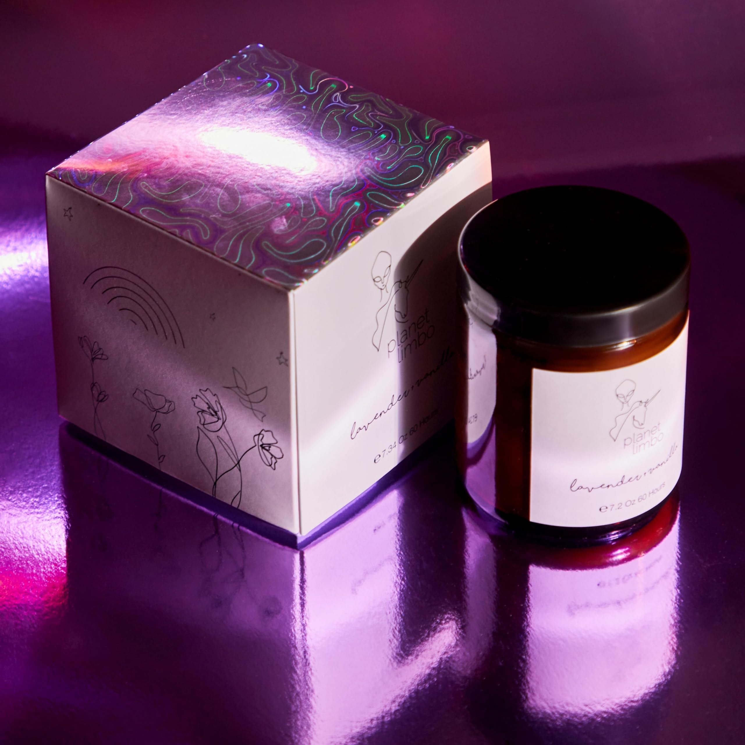 ‘Lavender & Vanilla’ Candle | Sweet Botanical Fragrance | Home Aromatherapy | Relaxing Herbal Floral Scent | 100% Soy Wax | Essential Oils | Gift Box