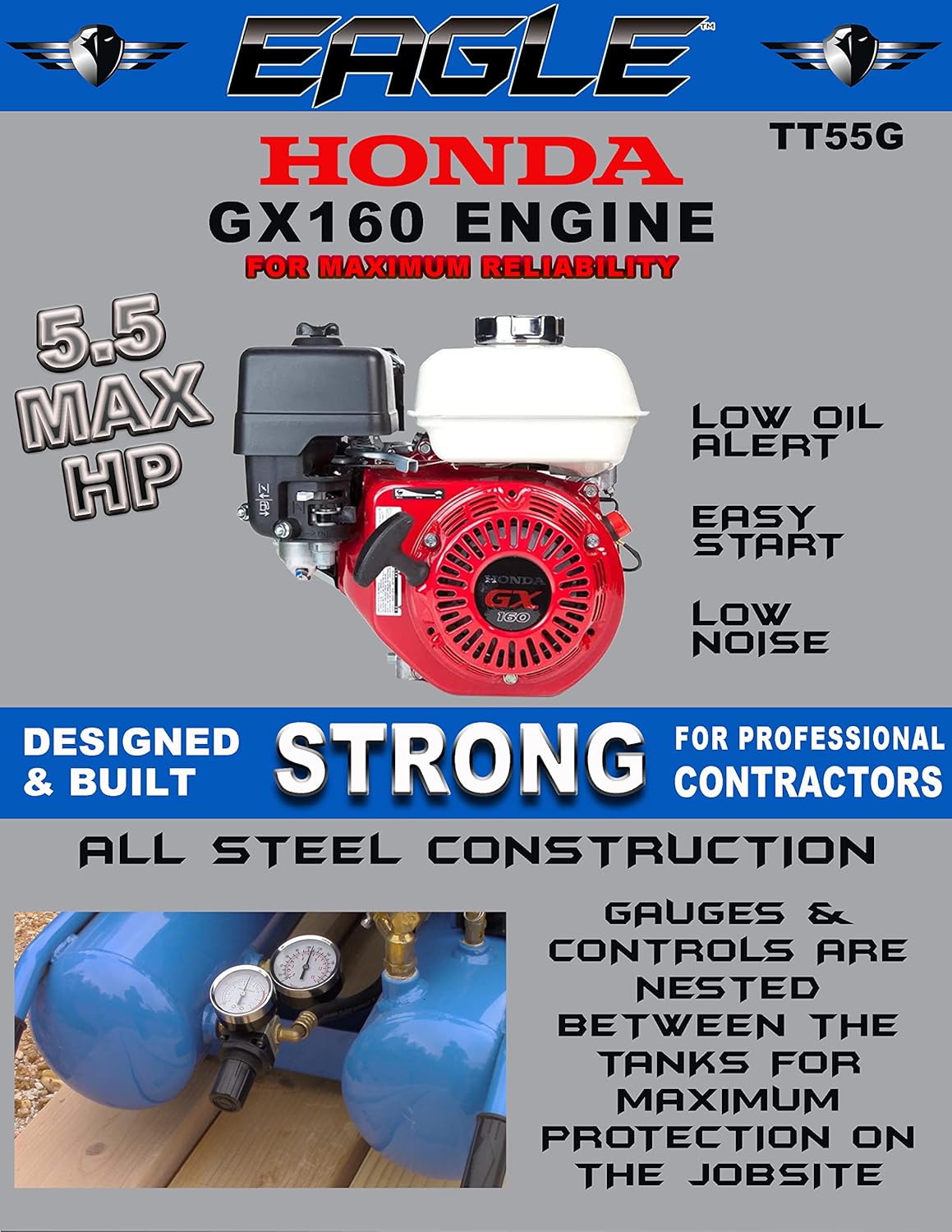 Honda GX160 Engine on Eagle Air Compressor