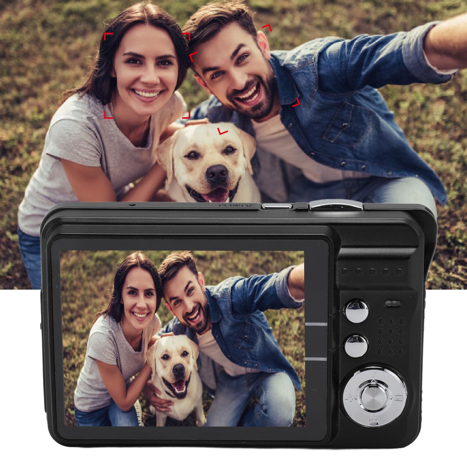 Fotocamera Digitale 4K per Fotografia, Fotocamera Compatta HD con Zoom 8X Anti-vibrazione e Messa a Fuoco Automatica con Schermo da 2,7 Pollici, Bellezza Automatica, Fotocamera