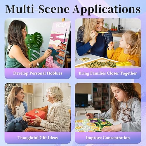 Miniatura 7 de Paquete de 6 pinturas por números para adultos principiantes, kits de pintura por números para adultos del parque nacional sobre lienzo, kits de