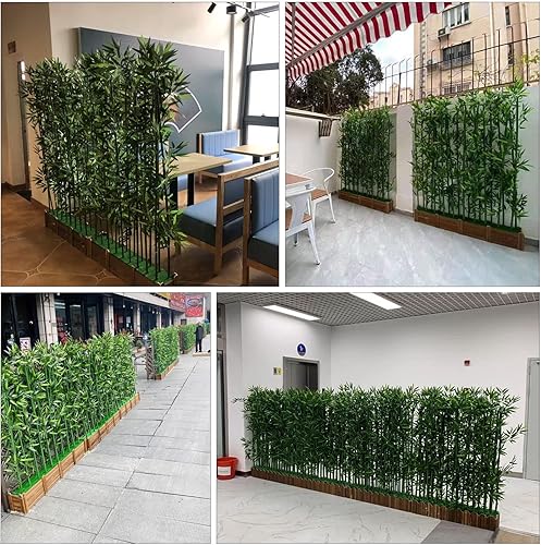 Miniatura 4 de Terrace Simulation Pantalla ornamental de entrada de bambú, plantas artificiales falsas, separador de habitación, barrera de privacidad para